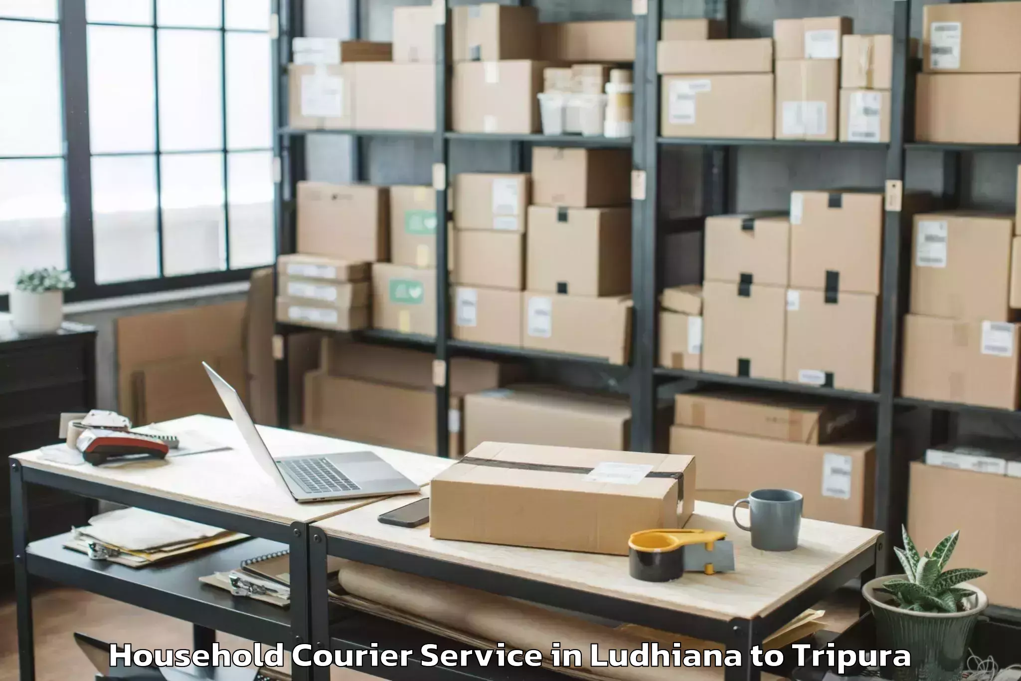 Hassle-Free Ludhiana to Kamalpur Airport Ixq Household Courier